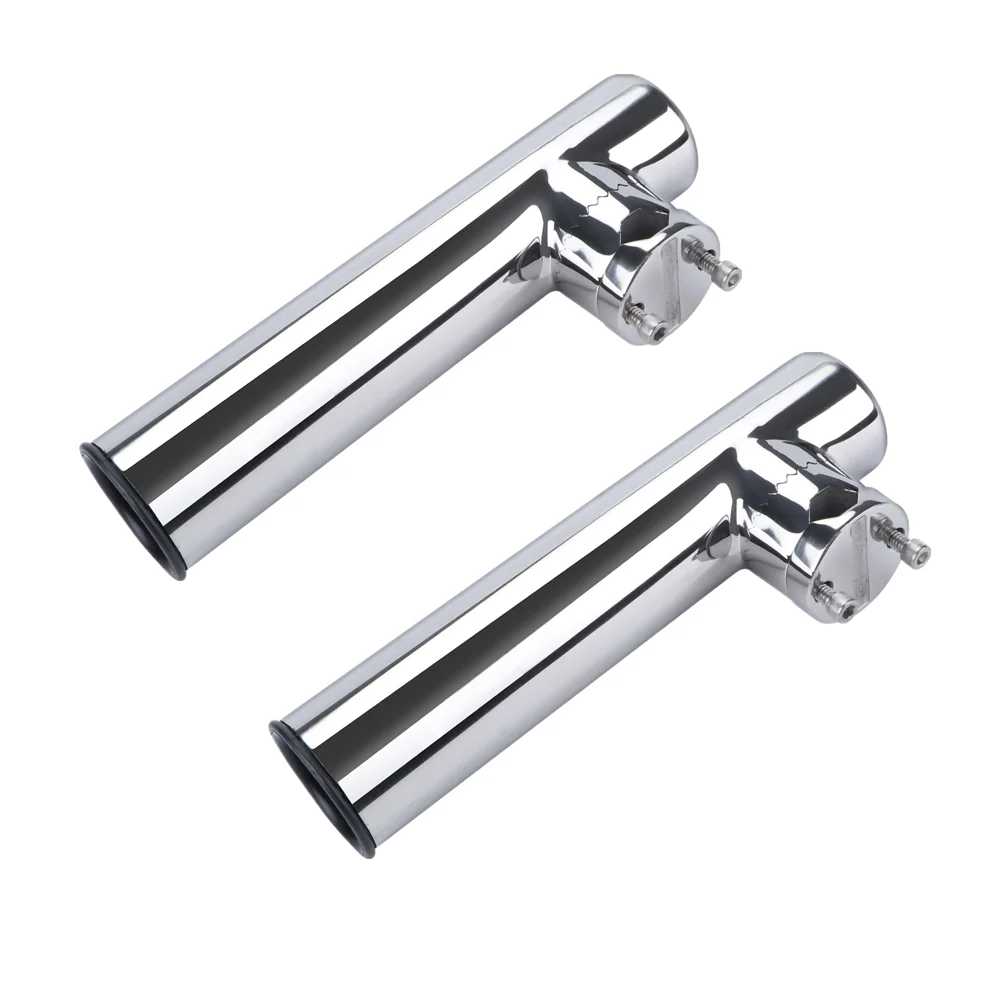 Marine 2 Pieces Stainless Steel Fishing Tackle Rotatable Rod Holder With Clamp For Tube 7/8~1