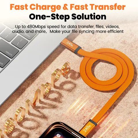 PD 240W Magnetic USB C Cable Fast Charging Phone Charger Data Cord For iPhone Samsung Xiaomi Huawei Type C to Type C Quick Wire