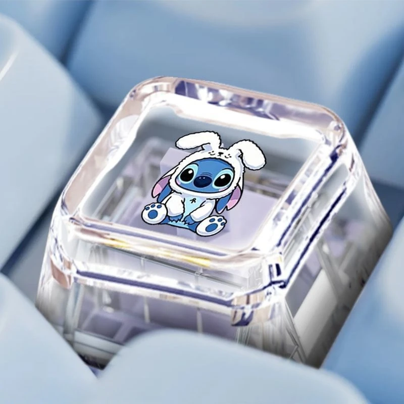 ฮอตลิโล&สติทช์ฝาครอบแป้นพิมพ์โปร่งใสการ์ตูนอะนิเมะรูปแบบเหมาะสำหรับคีย์บอร์ดแบบกลไกแกนข้ามฝาครอบแป้นพิมพ์สองชั้น