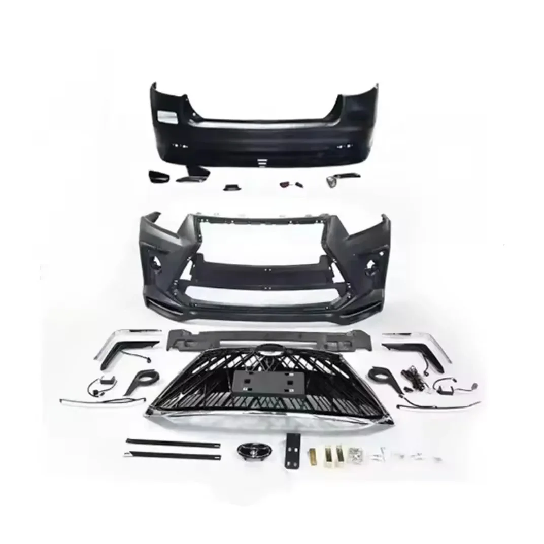 

Body Kit Upgrade To Lexus Style Front Bumper Rear Bumper Assembly for Highlander 2015-2019 with Grille Car Bumpers