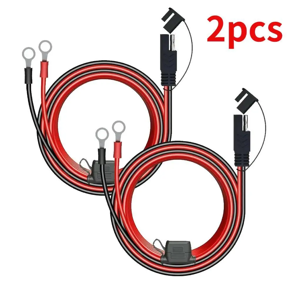 

2pcs Quick Release SAE Cable With Fuse Terminal O Connector Battery Charger Extension Adapter Wire 16AWG Terminal