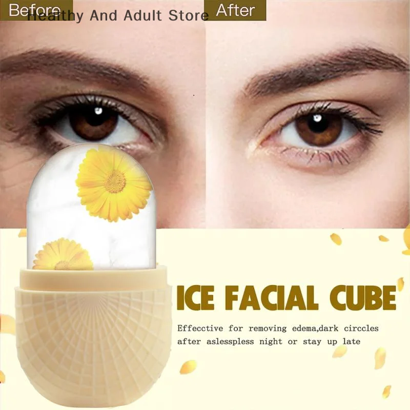 Eisroller für Gesicht und Augen, Silikon-Eisform-Massagegerät, kühlende und straffende Gesichtshaut, Eisroller, auslaufsicher, wiederverwendbar