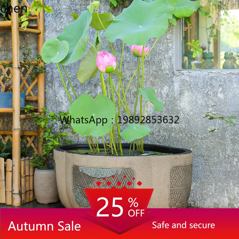 

Outdoor Garden Planting Large Pot Garden Balcony Decorative Landscaping Water-raised Potted Plants