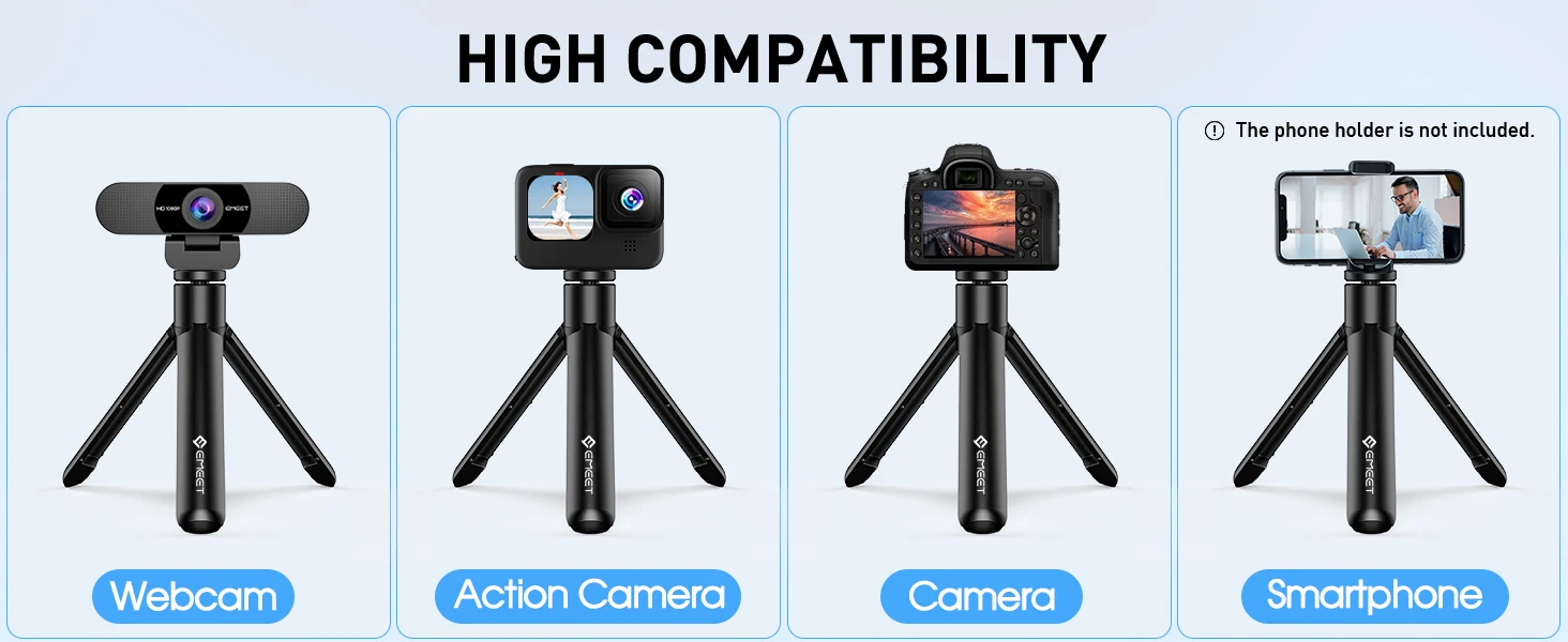1080p Webcam Full HD Web kamera emeet c960 mit Stativ & Mikrofon Computer kamera mit Ständer für Zoom/Skype/Youtube/Facetime – Detail 7