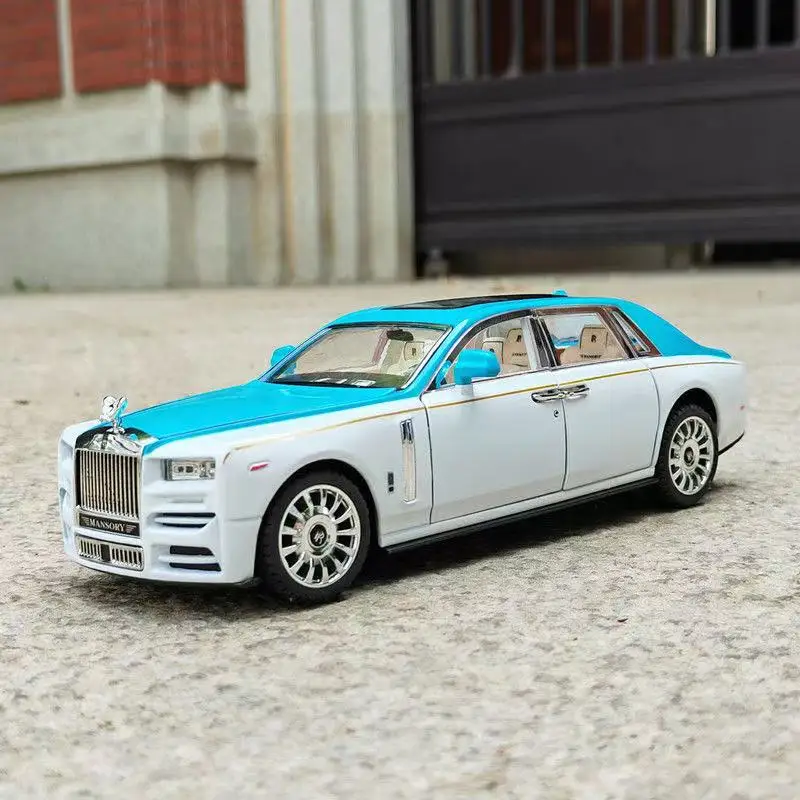 1:24 rolls-royce phantom liga modelos carro brinquedo diecasts veículos de metal simulação som luz puxar para trás função brinquedos carro a428