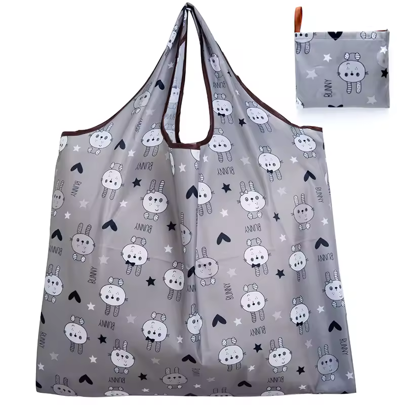 BIG Eco-Friendly Folding Shopping Bag Reusable Portable Shoulder Handbag for Travel Grocery Fashion Pocket Tote - Image 29