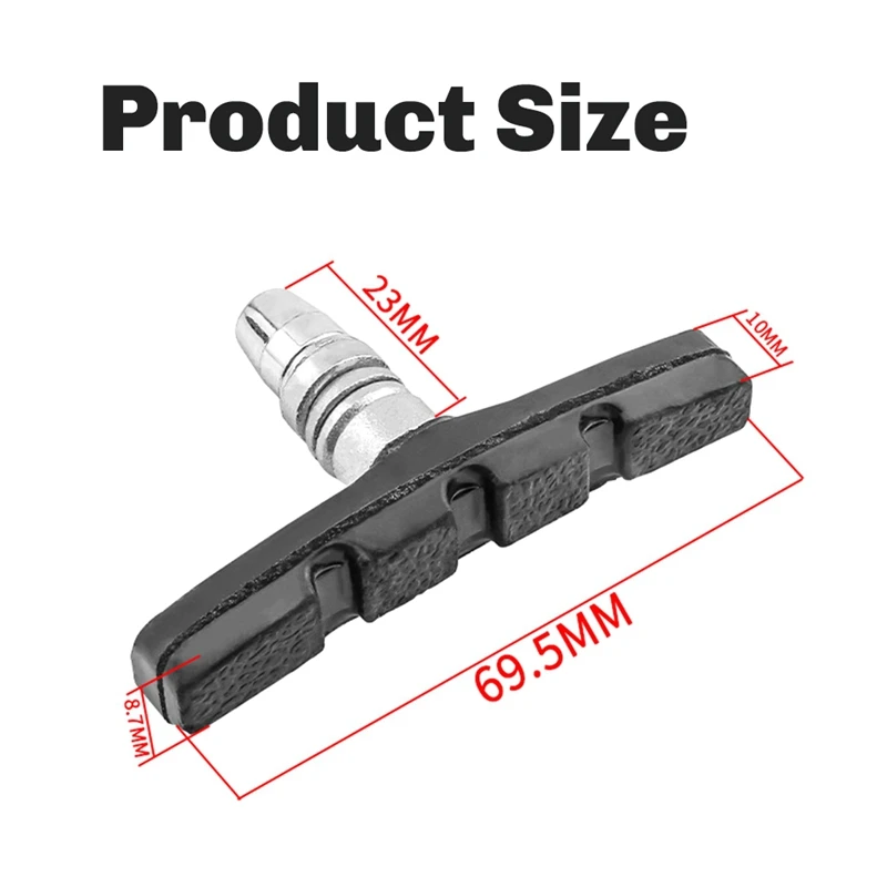 4Pair Bike Brake Pads Bicycle V Brake Pads Bike Brake Shoes Blocks For 451/20 "/18" /16 "/14" /24 "/26" And 700C Bikes