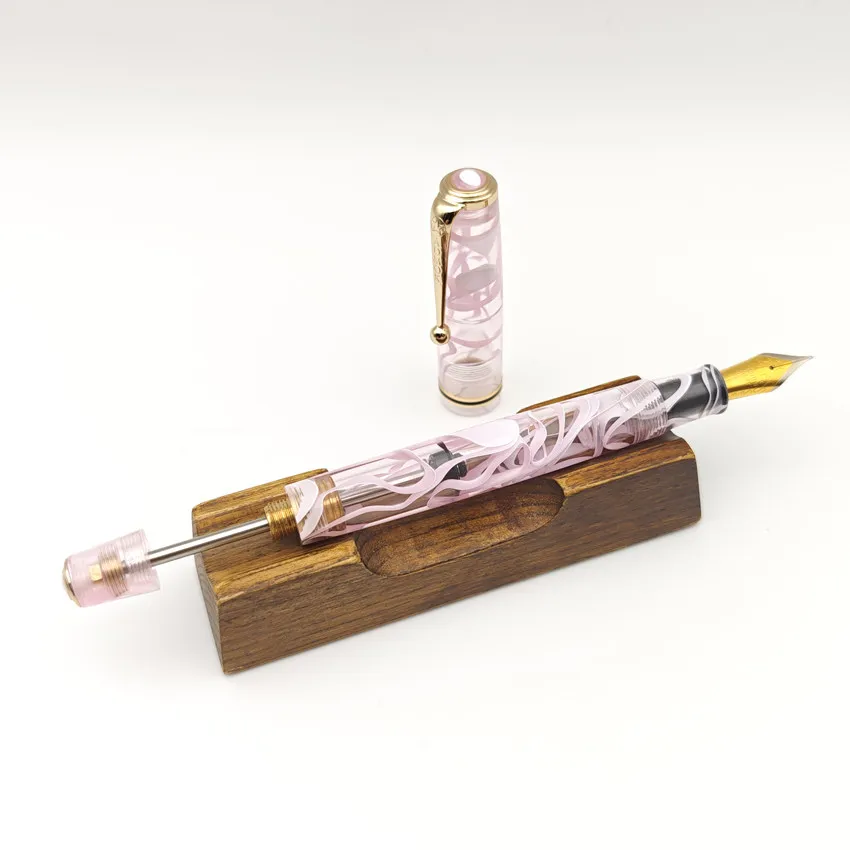 ADMOK 28 Acrylic Classic Vacuum Filling Fountain Pen No.6 Schmidt Bock EF/F/M Nib Business Writing Pen Gift for School