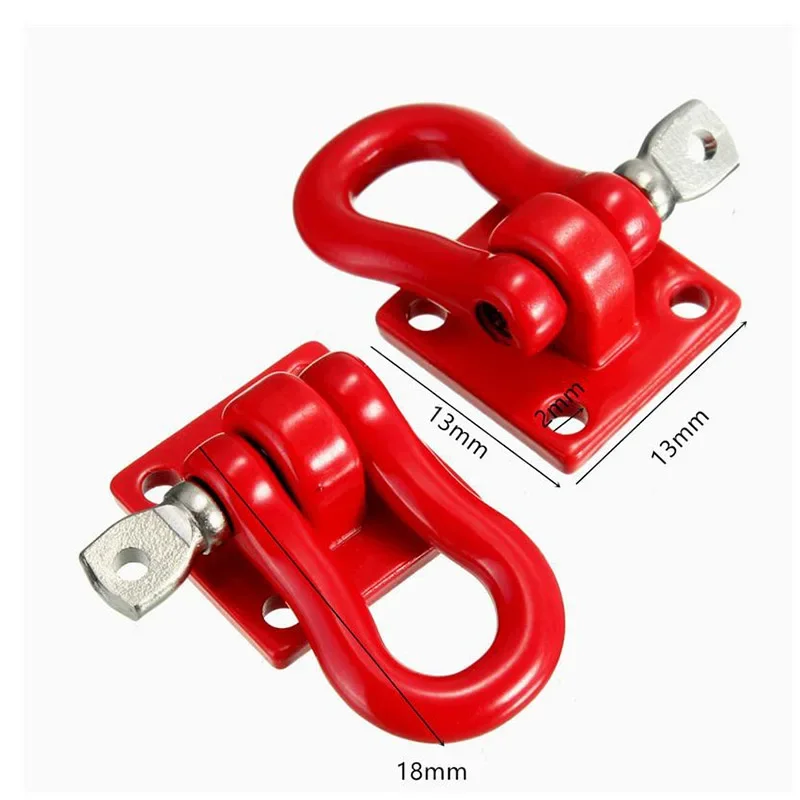 

2pcs RC Car Metal Trailer TRX4 Axial SCX10 90046 RC4WD D90 TF2 Tamiya CC01 Shackle Rescue Tow Hook for 1/10 RC Crawler Traxxas