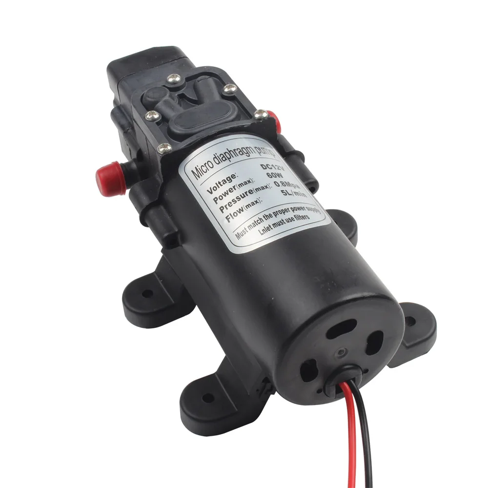 DC12V 60W Micro pompa Elettrica A Membrana Pompa Acqua Interruttore Automatico 5L/min Ad Alta Pressione per il Lavaggio Auto A Spruzzo 0.8Mpa 5L/min