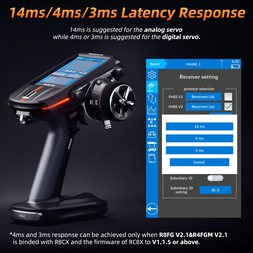 Radiolink RC8X 8CH 2.4G RC Transmitter with R8FG V2.1 Gyro