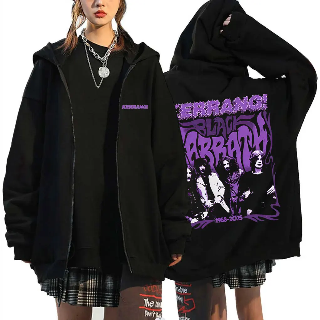 

Heavy Metal Rock Band Black Sabbath Zipper Hoodie Ozzy Osbourne Graphic Hoodies Men Women Clothing Fashion Oversized Zip Up Coat