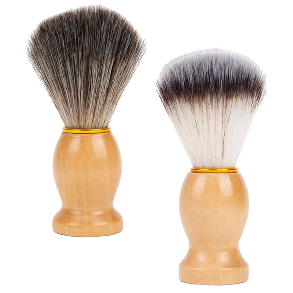 

2 Pcs Men's Shaving Brush Neck Duster Hair Salon Multipurpose Professional Manual Wood