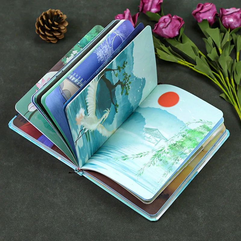 gusu-ancient-style-journal-color-page-illustration-chinese-style-cute-girlish-diary-vintage-notebook-elegant-charming
