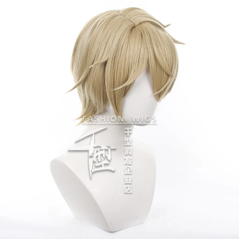 Game Honkai: Star Rail Gepard Landau Cosplay Wig Pale Gold Short Hair Heat Resistant Synthetic Halloween Party Accessories Props