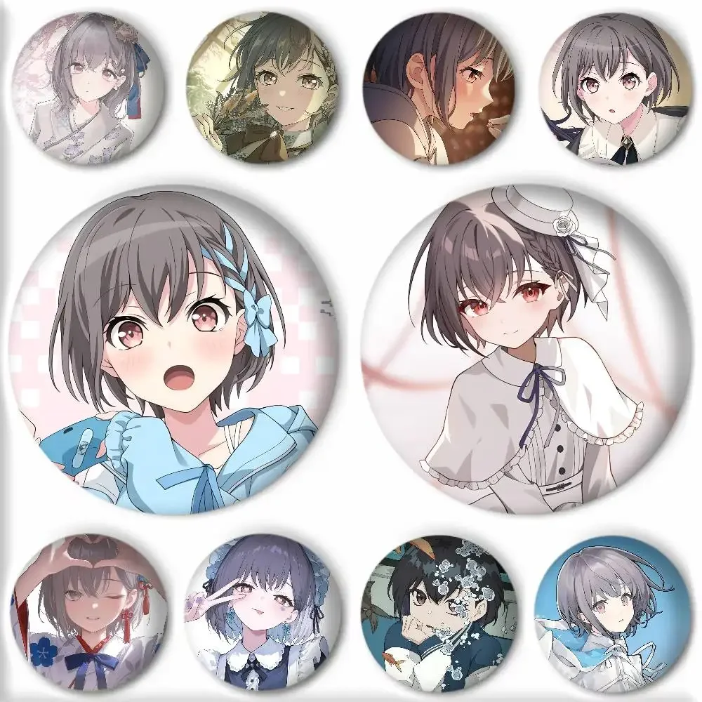 Anime Cute Girl B-BanG Dream Takamatsu Tomori Badges Round Cosplay Pin Bag Decor Fans Collect Friends Gifts Brooch Souvenir