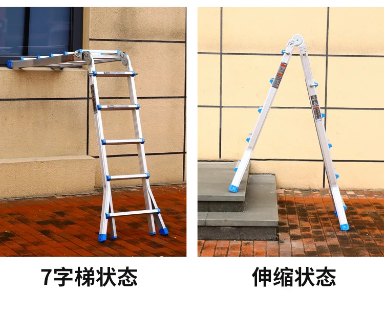 Little Giant Ladder Wholesale Household Aluminum Alloy Telescopic Folding Ladder Lifting Engineering Straight view 6