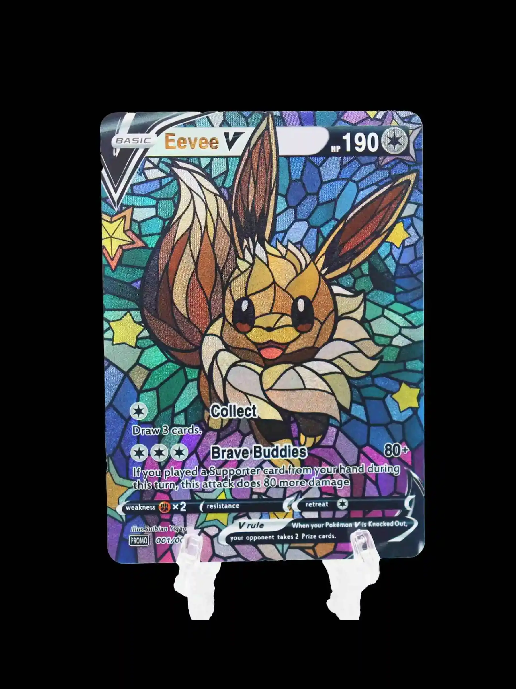 PTCG Eevee V Card Family Umbreon Sylveon Jolteon Flareon Vaporeon Espeon Leafeon Glaceon V Game Collection Anime Card