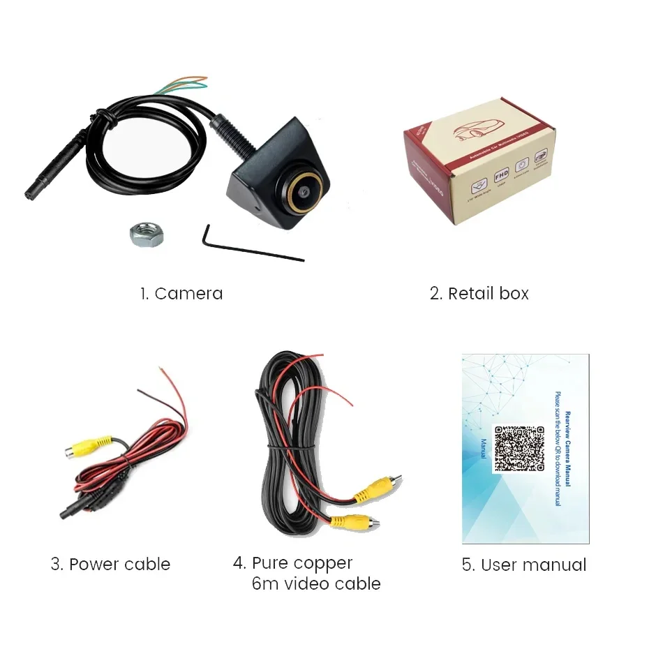 Car Rear View Camera 1080P Full HD CVBS AHD Reversing Rear Camera 170° Wide Angle Night Vision Fisheye Len Car Reversing Camera