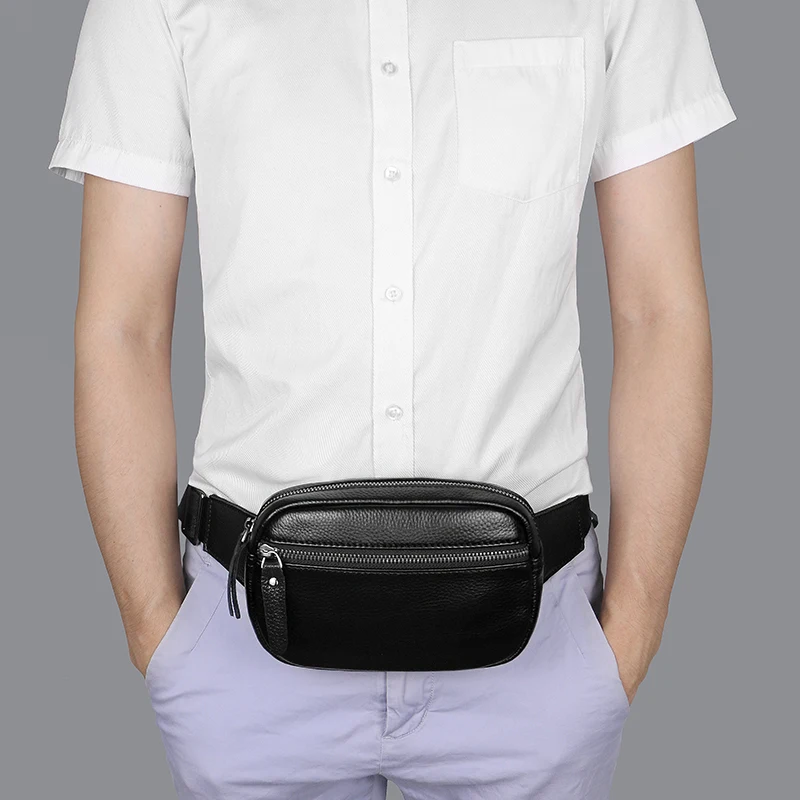 Fanny Pack Waist Bag Multifunction Genuine Leather Hip Bum Bag Travel Pouch For Men and Women For Hiking Running And Cycling