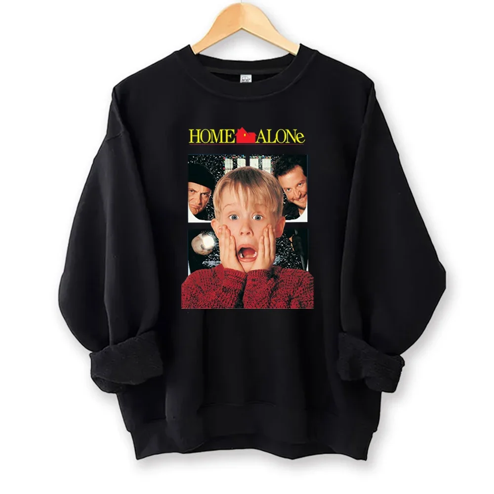 เสื้อฮู้ดดี้ลายหนังโฮมอโลนคริสต์มาส สไตล์ Y2K ตลกๆ สำหรับผู้ชายและผู้หญิง เสื้อฮู้ดดี้คอกลม แนวตลกๆ สำหรับฤดูใบไม้ร่วง มีหลายสี