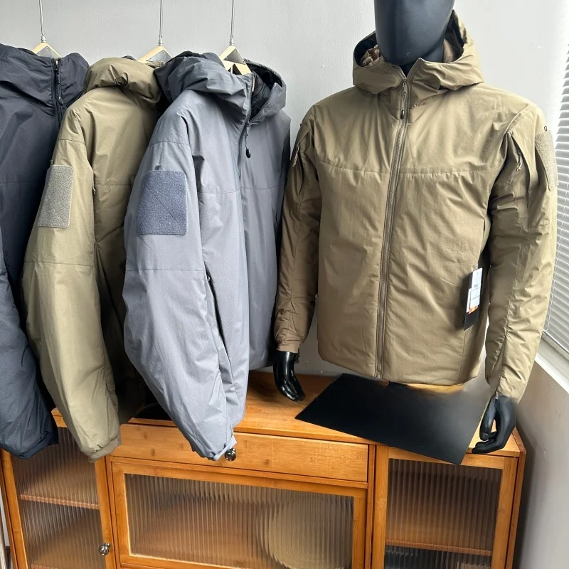 Waterproof Cotton Jacket Youth Casual Long Sleeve Hooded Outdoor Tactical Men's Warm Lightweight Version of American Style