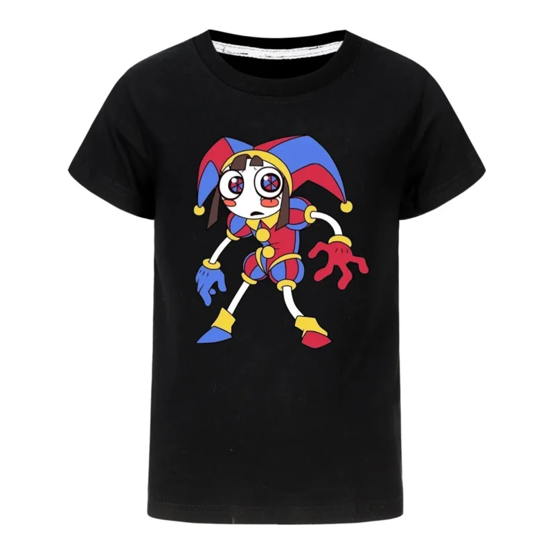 Mädchen Kleidung niedlichen digitalen Zirkus Pomni Cartoon Kinder lustige T-Shirts Baby Jungen T-Shirt Sommer Kurzarm Kinder Tops