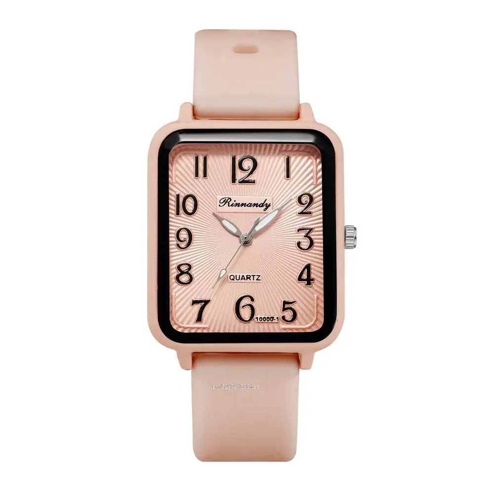 Fashion Lady Hot Sales Brands Watches Leisure Rectangle Digital Simple Women Quartz Watch Sports Silicone Strap Ladies Clock