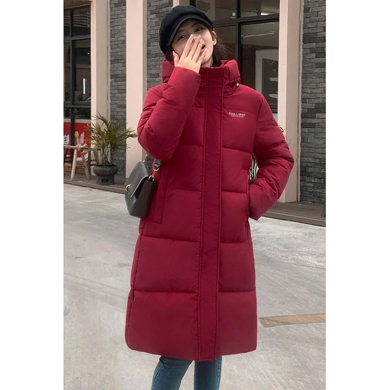 2024 New Winter Hooded Thick Warm Jacket Women Parkas Casual Loose Elegant Down Cotton Outerwear Female Overcoat