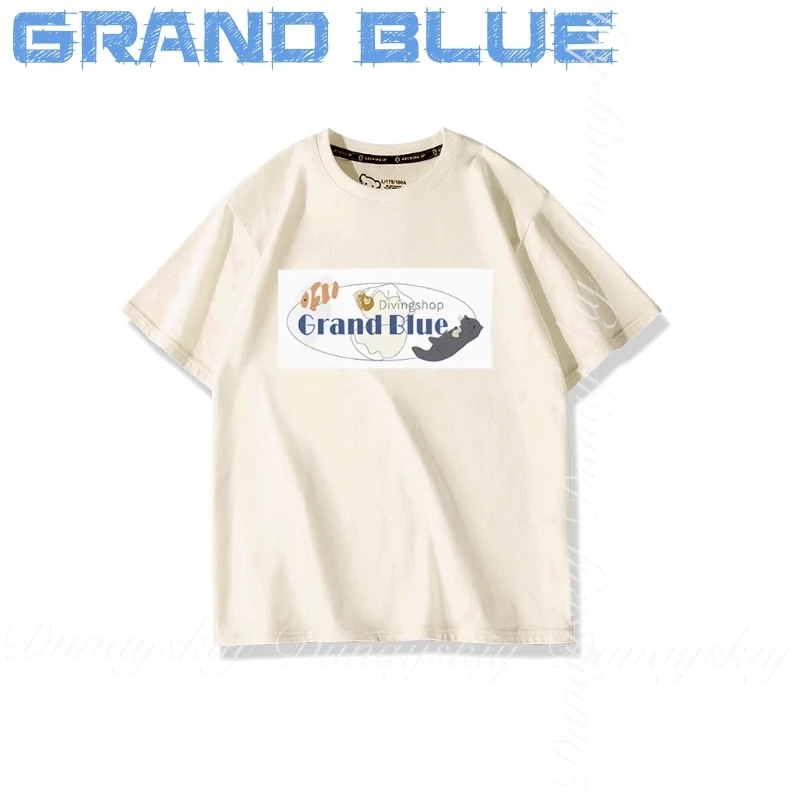 GrandBlue Anime The Same Cos 반팔 티셔츠 다이빙 샵 주변 여름 옷 10 스타일 코스프레 의상 애니메이션 싱글