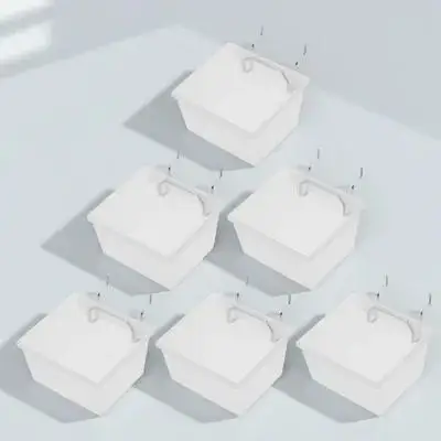 6 шт. контейнеры для перфорированной доски с наклонным отверстием и квадратным отверстием, компактные эффективные решения для хранения, органайзер для мастерской, аксессуары для досок