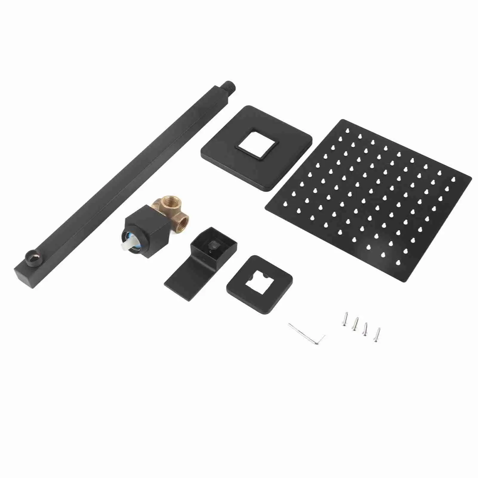 

High Pressure Rain Shower Faucet Set 40cm Brass Stainless Steel Wall Mounted Multi Layer Plating for home Bathroom Fixture