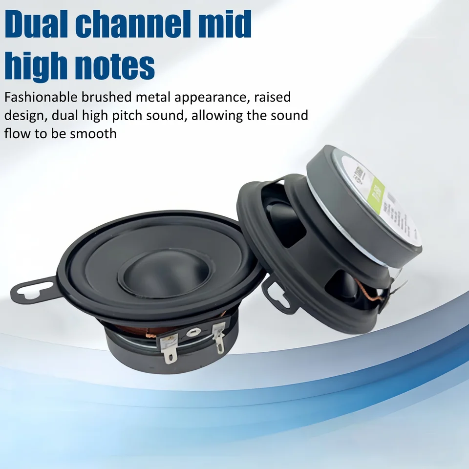 1 par nuevo altavoz coaxial universal de 3.5 pulgadas para auto, rango completo, MAX 80W, altavoz de medios activo de alta potencia, TB-350 3