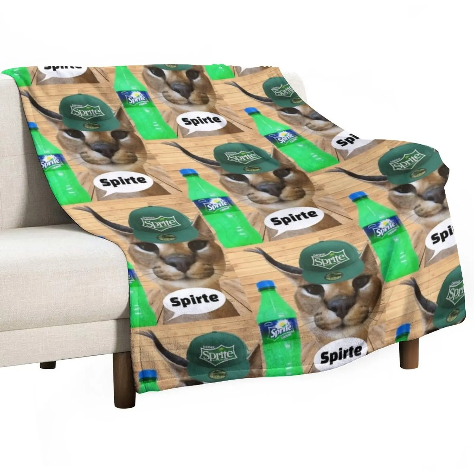 

Big Floppa Zabloing Cat Meme Spirte (Fanter series) Throw Blanket Bed linens anime