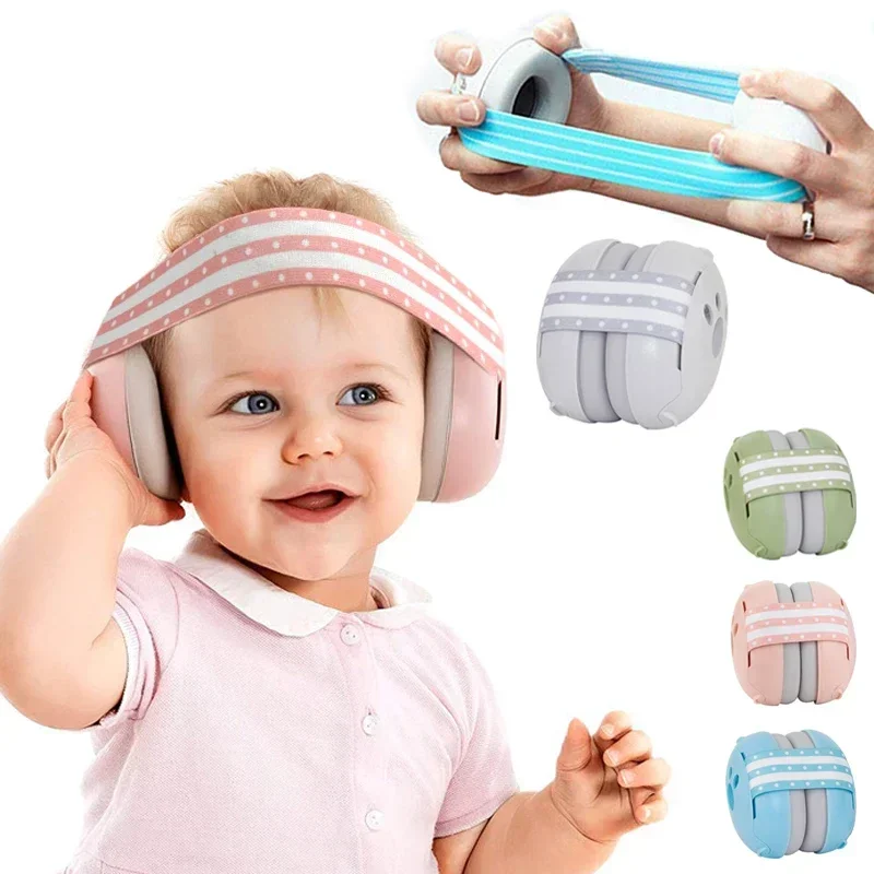 Protección auditiva para bebés y niños pequeños, orejeras elásticas con reducción de ruido, auriculares para bebés contra daños auditivos, mejoran el sueño