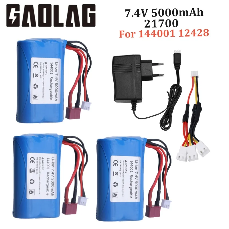 Upgraded 2s 7.4V 3500mAh Lipo Battery For Wltoys 1/14 144001 124016 124017 124018 124019 RC Car Battery Parts With T Plug