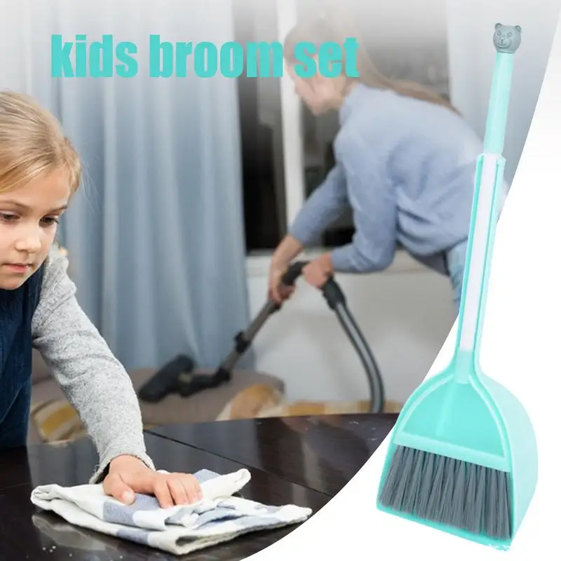 Broom And Dustpan Housekeeping Pretend Play Set Children Cleaning Tool For Boy Girl Toddler Play Toys