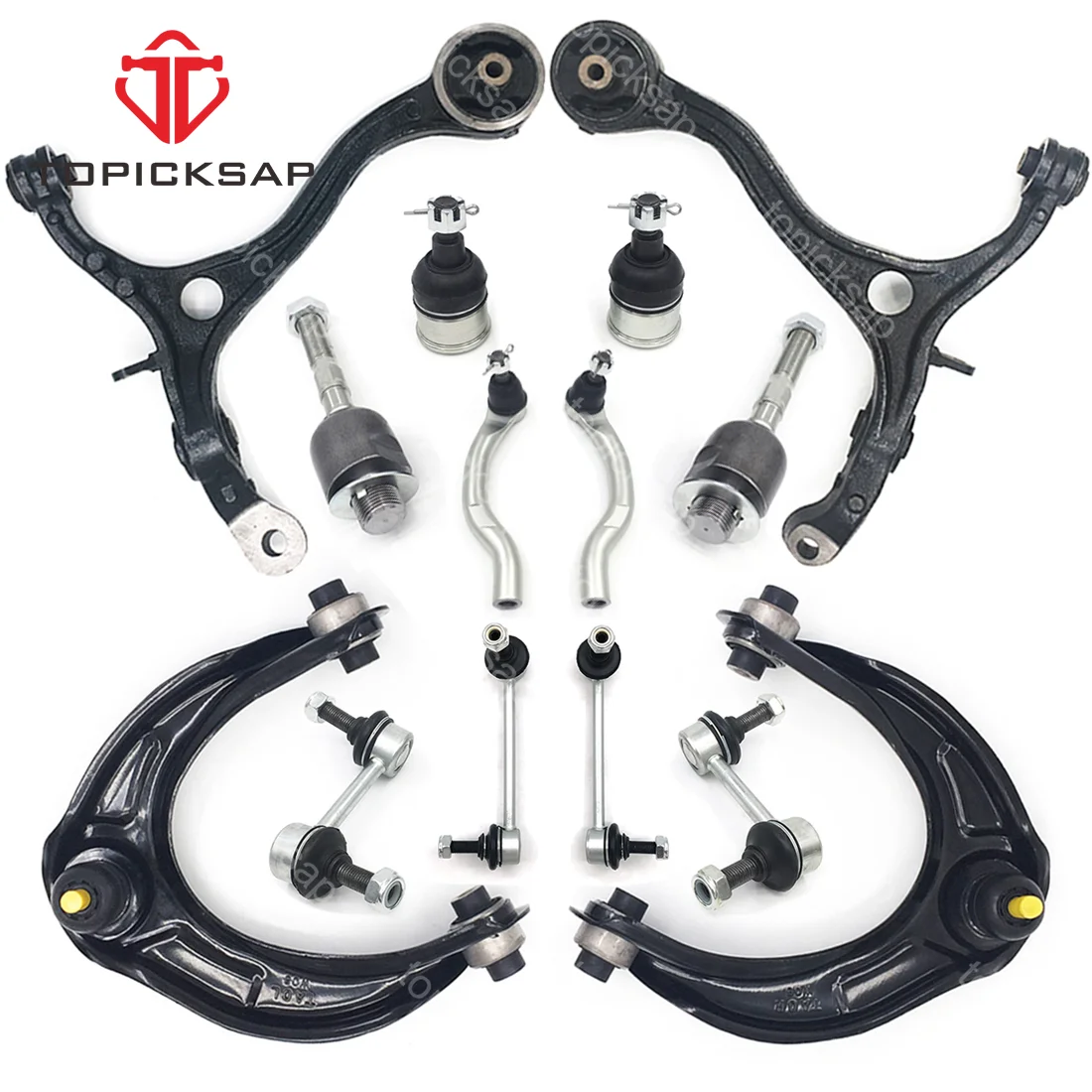 TOPICKSAP 14pcs Suspension Kit Front Upper Lower Control Arm Ball Joints Sway Bar End Link Set for Honda Accord 2008 - 2012