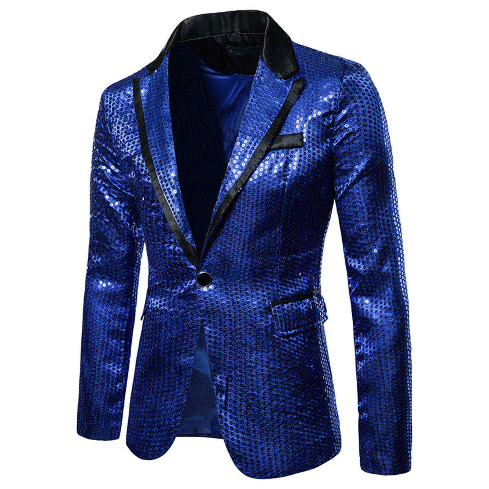 Blazer de lantejoulas brilhante masculino, jaqueta embelezada com brilho, traje de baile de boate masculino, roupas de palco Homme para cantores