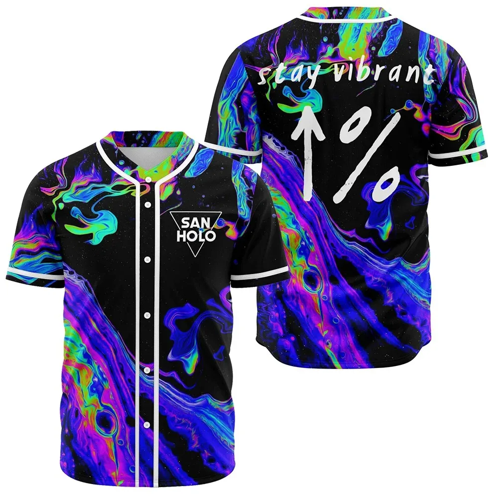 

San Holo JerseyStreetwear Harajuku Thin button Baseball Uniform Men/Women Baseball Jersey For EDM Fan