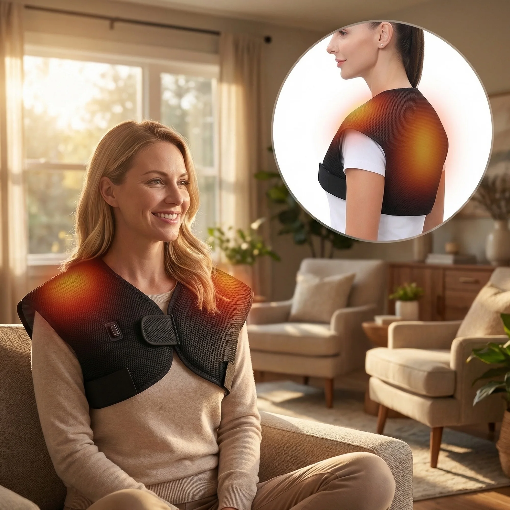 Winter Intelligent Heated Vest Fast Heating 3 Heating Zones 3 Temperature Settings USB Port Suitable for Women Man Parents Gift