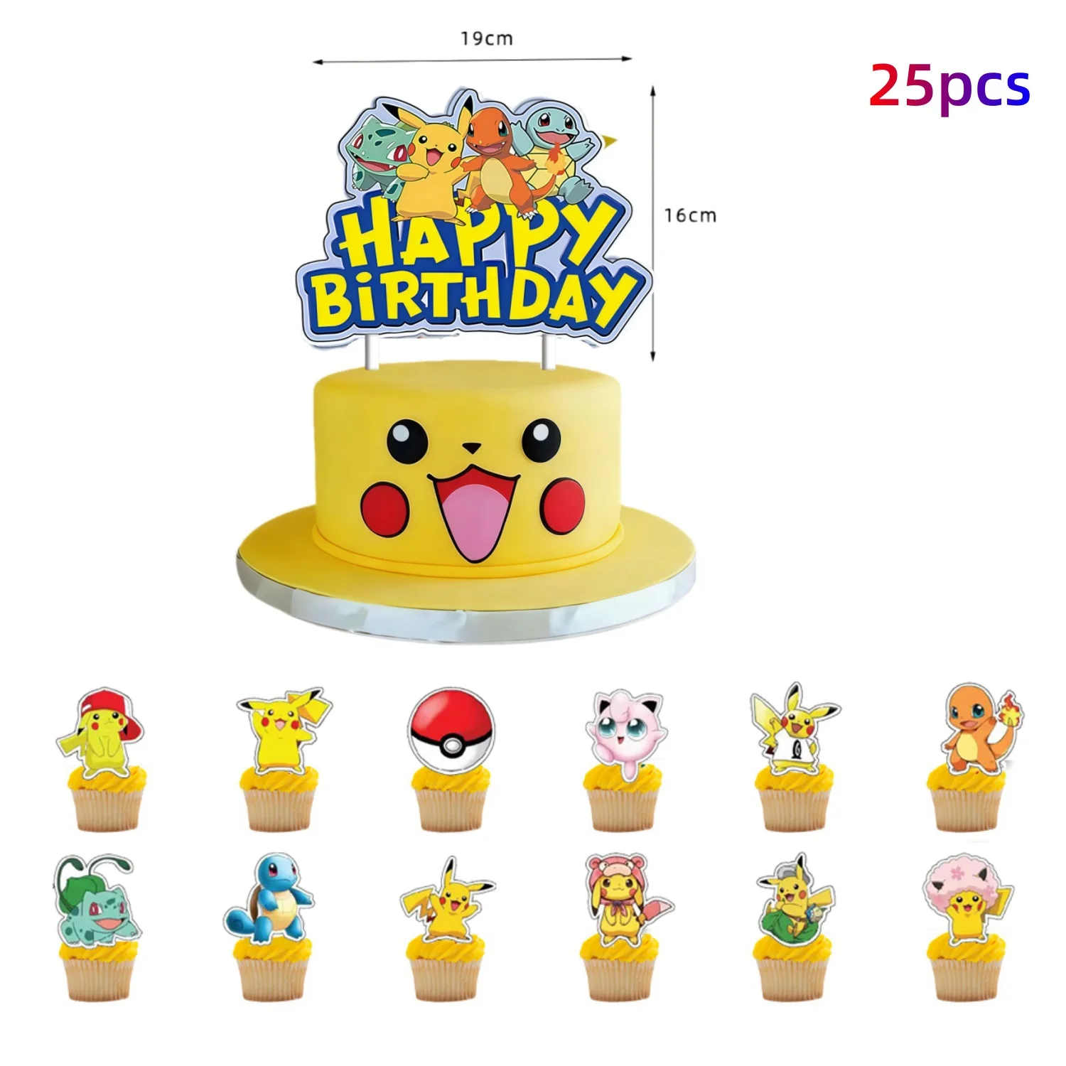 Topper Pokemon Kuchen Geburtstag Pokemon Dekoration Kuchen Topper Pikachu Cupcake Topper Baby Dusche Backen DIY Liefert Party Gefälligkeiten