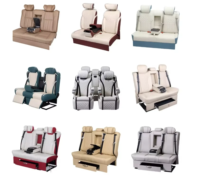 Comfortable Folding RV Camper Van Sofa Seat Bed 2 Passenger Seats for Motorhomes view 4