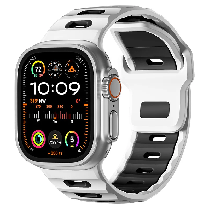 Pulseira de silicone para apple watch band 44mm 45mm 41mm 40mm 49mm 42mm 38mm pulseira correa iwatch série ultra 2 se 10 9 8 7 6 5 4 3