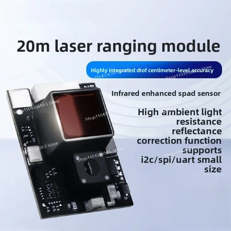 20m DToF Laser Ranging Module, Highly Integrated Infrared LiDAR Sensor with UART/I2C for Drones & Robots