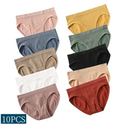 10PCS/Set Seamless Panties Women Low Rise Panties Sports Briefs Comfy Underwear Solid Comfort Underpants Female Sexy Lingerie