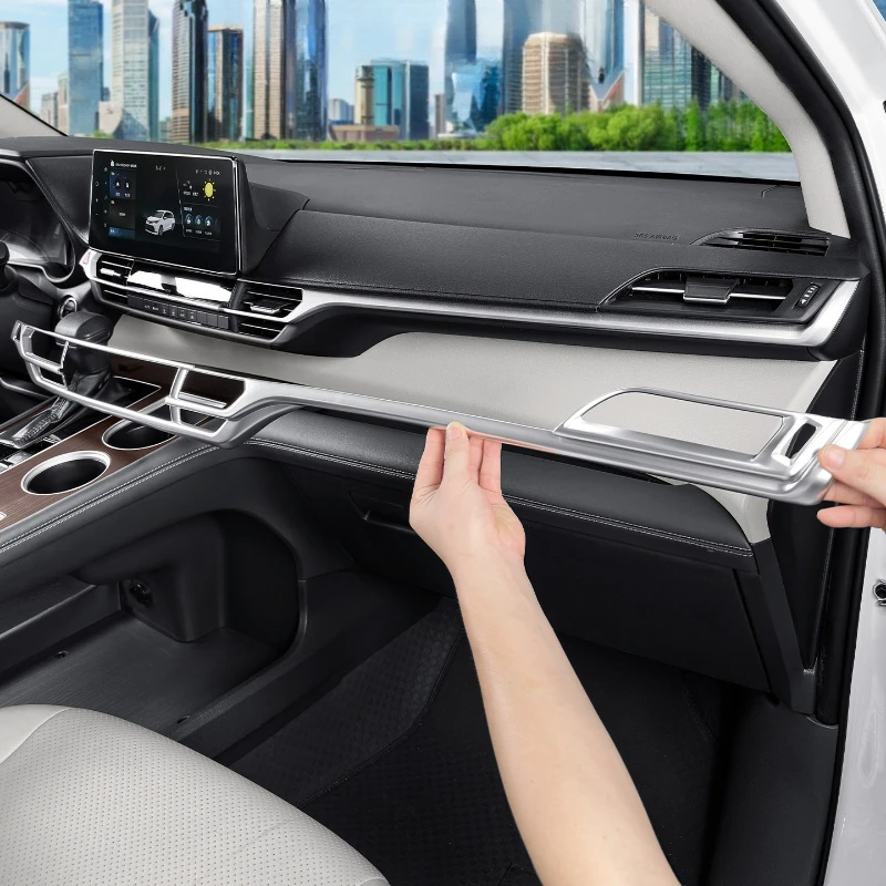 

For Toyota Sienna/Granvia: Chrome ABS Center Console Trim - 3M Adhesive, OEM Style & No Tools