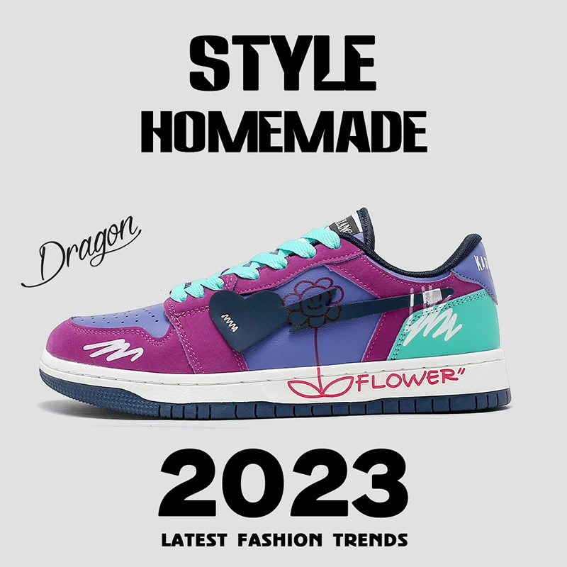 

2023Trendy Brand Skateboarding Shoes Women Uninsex Skate Shoes Design Sneakers Men Antiskid Sports Shoes Fashion Casual Sneakers