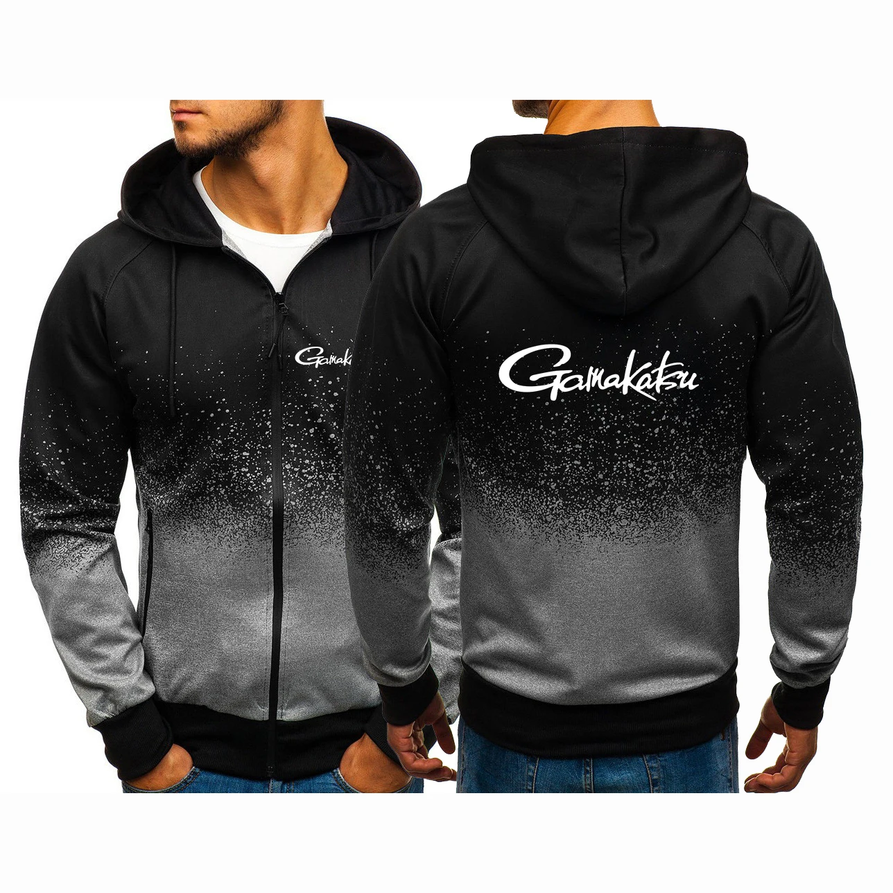 

2023 Men's New Gamakatsu Fishing Logo Print Gradient Long Sleeves Fashion Comfortable Spring Sport Zipper Jacket Sweatshirt Coat