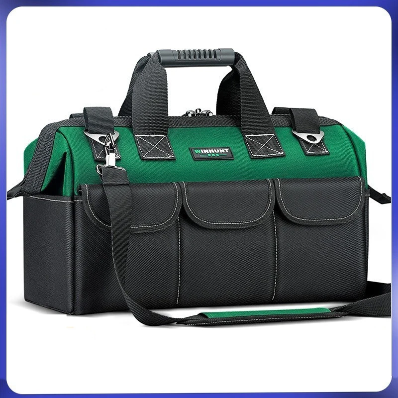 Heavy Duty Multi-function Tool Bag, Thickened Durable Electrician Repair Shoulder Bag, Portable Canvas Hardware Organizer